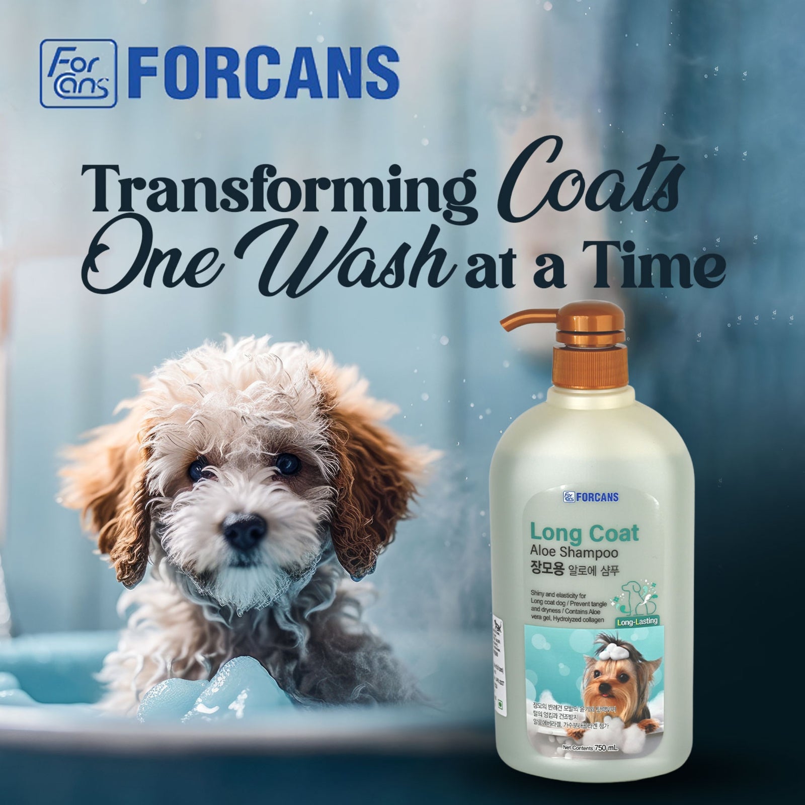 Forcans Long Coat Aloe Shampoo- 750 ml product image 2 - Rufftail Pune