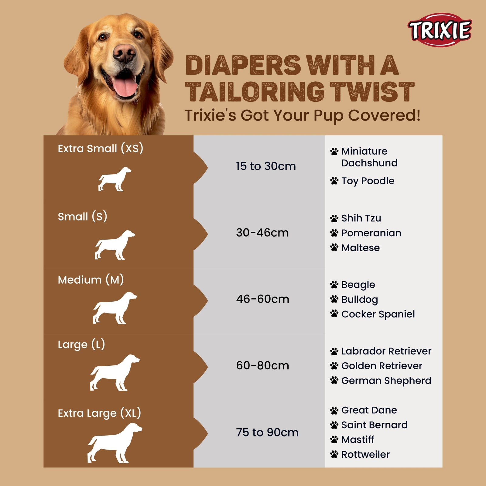 Trixie Diapers for Male Dogs Disposable - 12 pcs - Rufftail