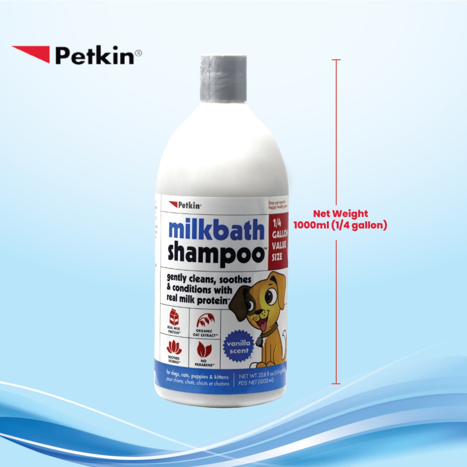 Petkin Milk Bath Pet Shampoo- 1000ml product image 2 - Rufftail Pune