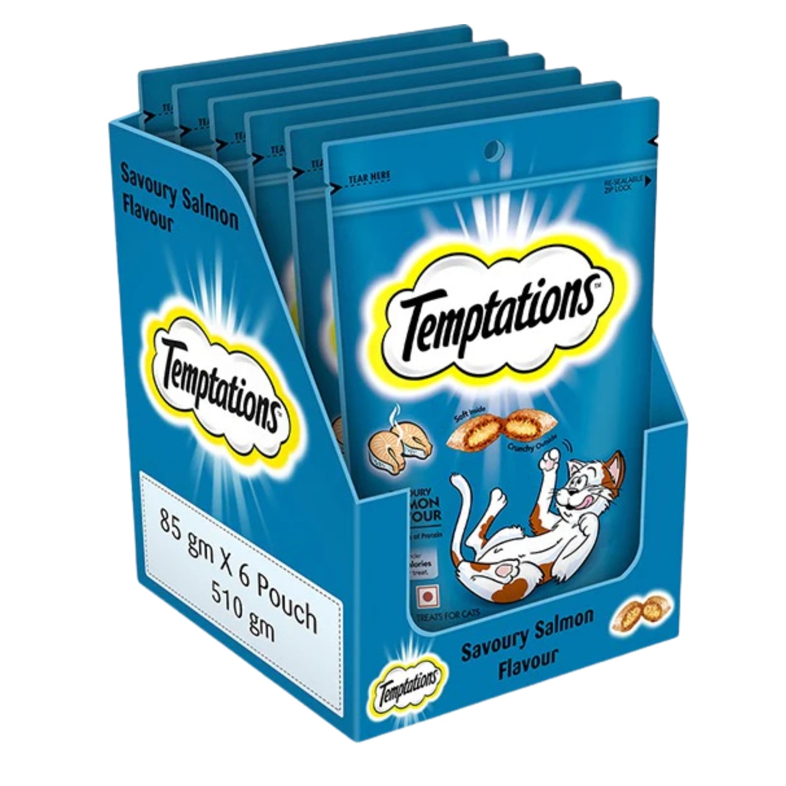 Temptations Crunchy Cat Treats- Savoury Salmon Flavour (85g) product image 4 - Rufftail Pune