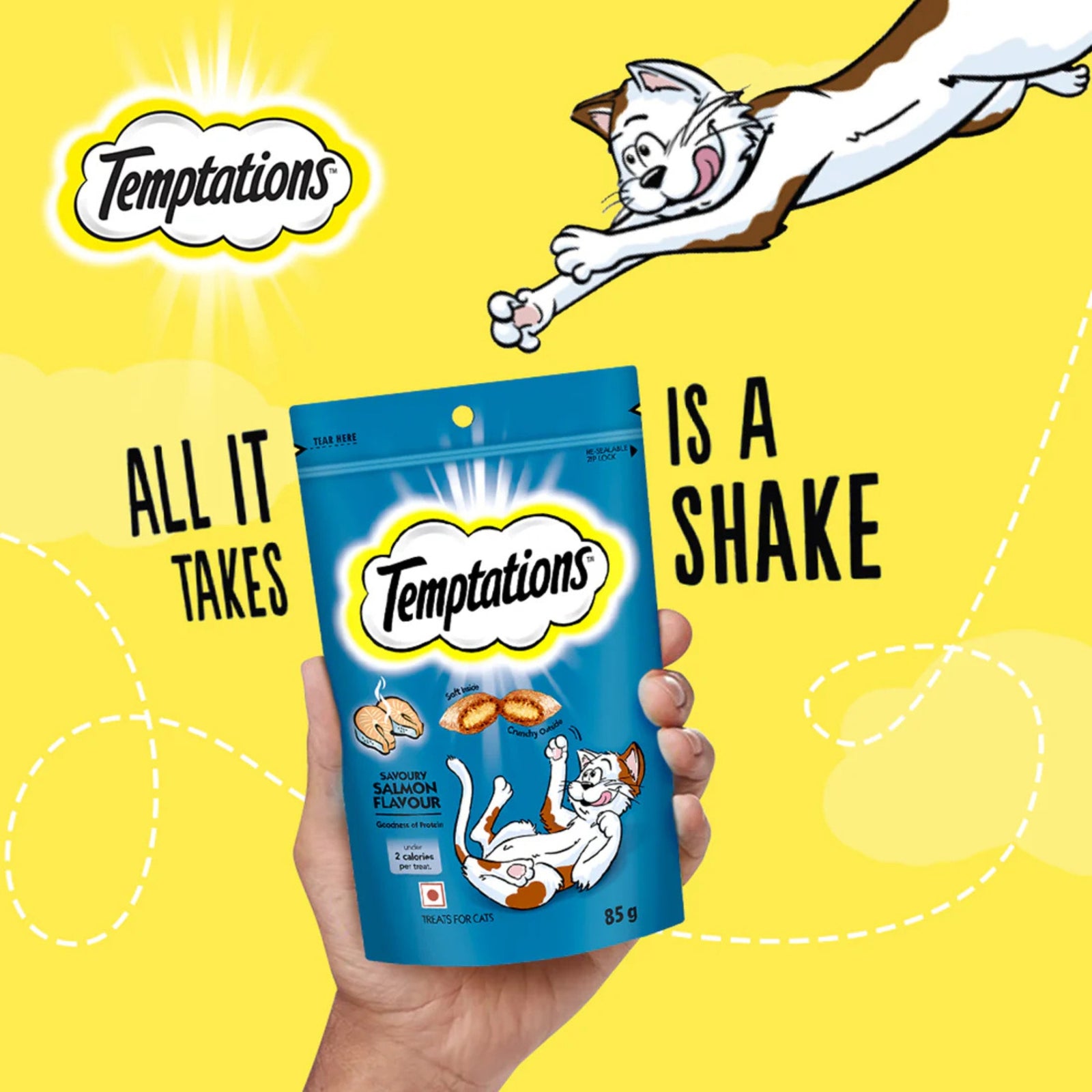 Temptations Crunchy Cat Treats- Savoury Salmon Flavour (85g) product image 6 - Rufftail Pune