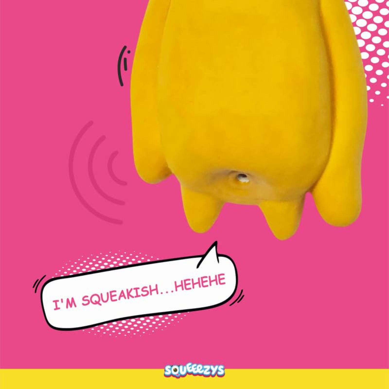 SQUEEEZYS Monster Brother – Squeaky Latex Toy for Medium Dogs (0–20kgs) – Yellow