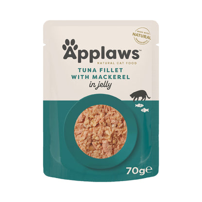 Applaws Tuna Whole Meat with Mackerel in Tasty Jelly Wet Cat Food 70g Pouch - Rufftail