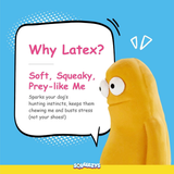 SQUEEEZYS Monster Brother – Squeaky Latex Toy for Medium Dogs (0–20kgs) – Yellow