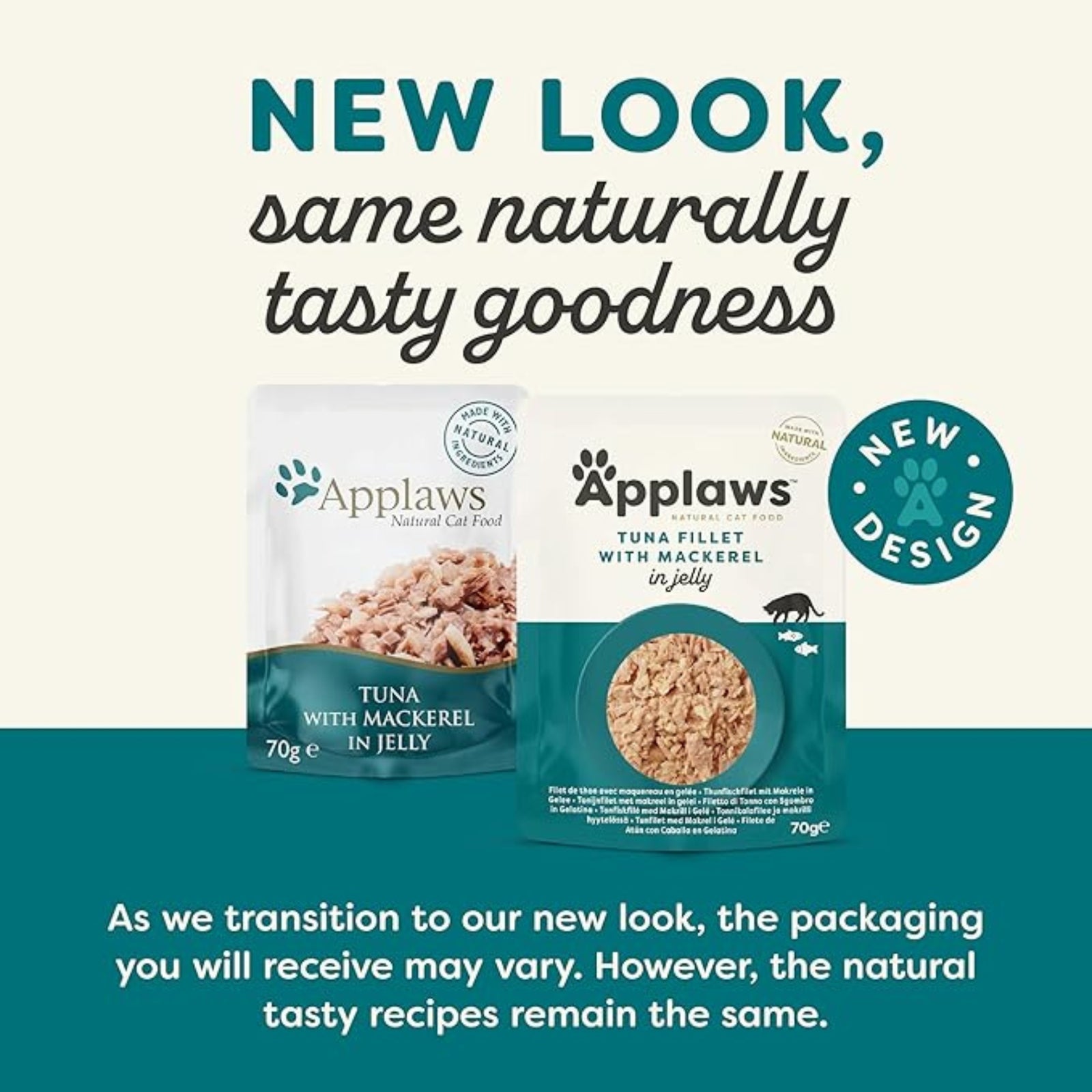 Applaws Tuna Whole Meat with Mackerel in Tasty Jelly Wet Cat Food 70g Pouch - Rufftail