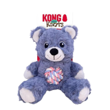 KONG Knots Teddy Bear - Knotted Rope Tummy & Tail Soft Plush & Squeaky Puppy Dog Toy Pink (Small) - Rufftail