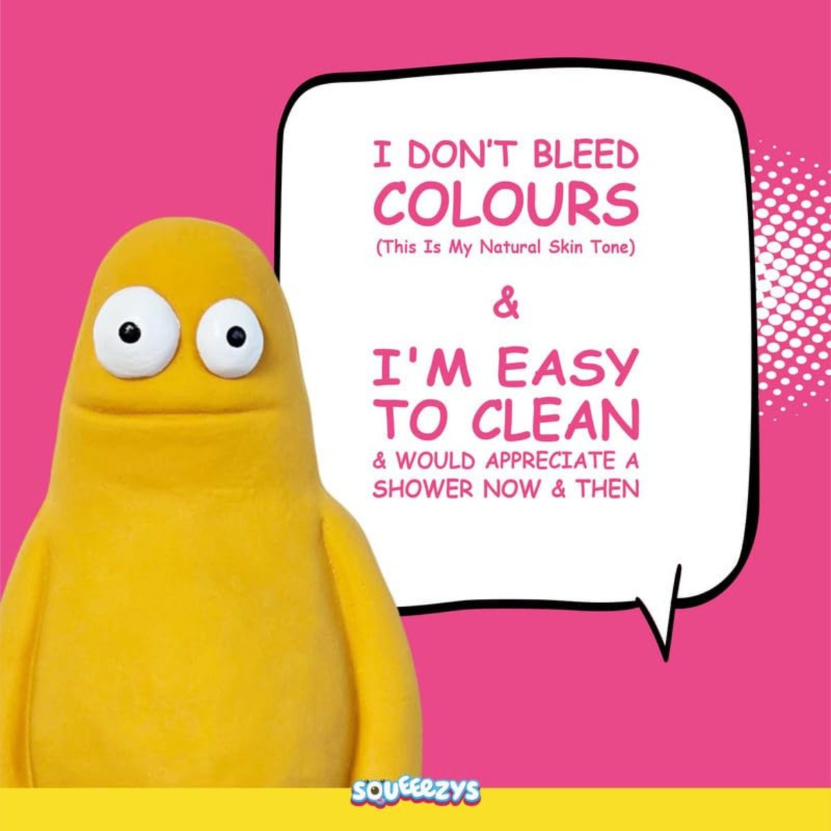 SQUEEEZYS Monster Brother – Squeaky Latex Toy for Medium Dogs (0–20kgs) – Yellow