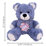 KONG Knots Teddy Bear - Knotted Rope Tummy & Tail Soft Plush & Squeaky Puppy Dog Toy Pink (Small) - Rufftail