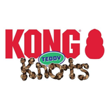 KONG Knots Teddy Bear - Knotted Rope Tummy & Tail Soft Plush & Squeaky Puppy Dog Toy Pink (Small) - Rufftail