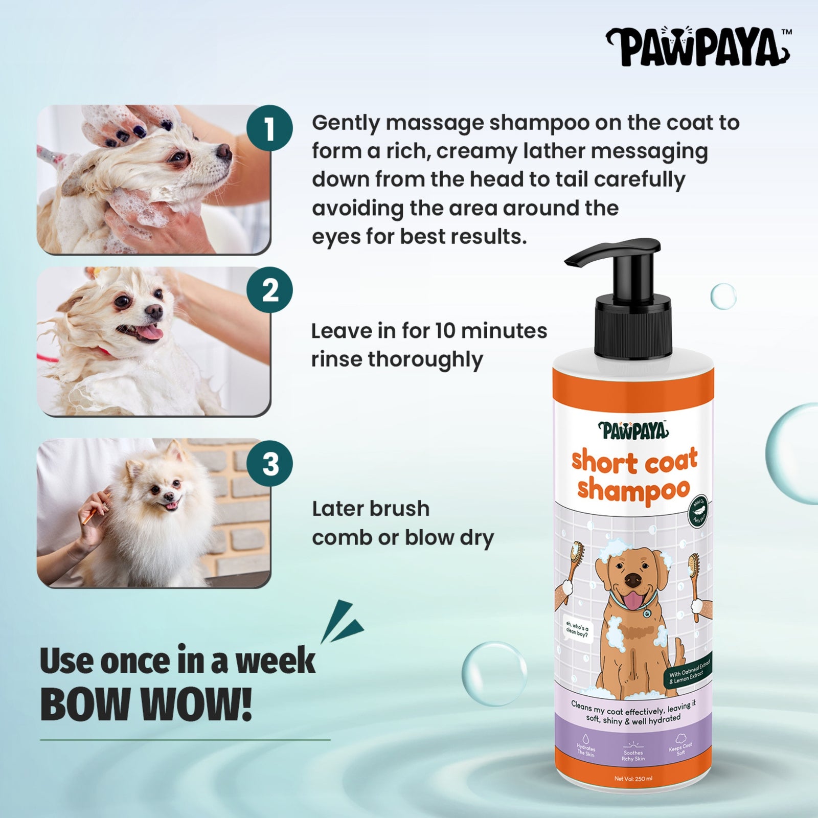 Pawpaya Short Coat Shampoo - 250 ml - Rufftail