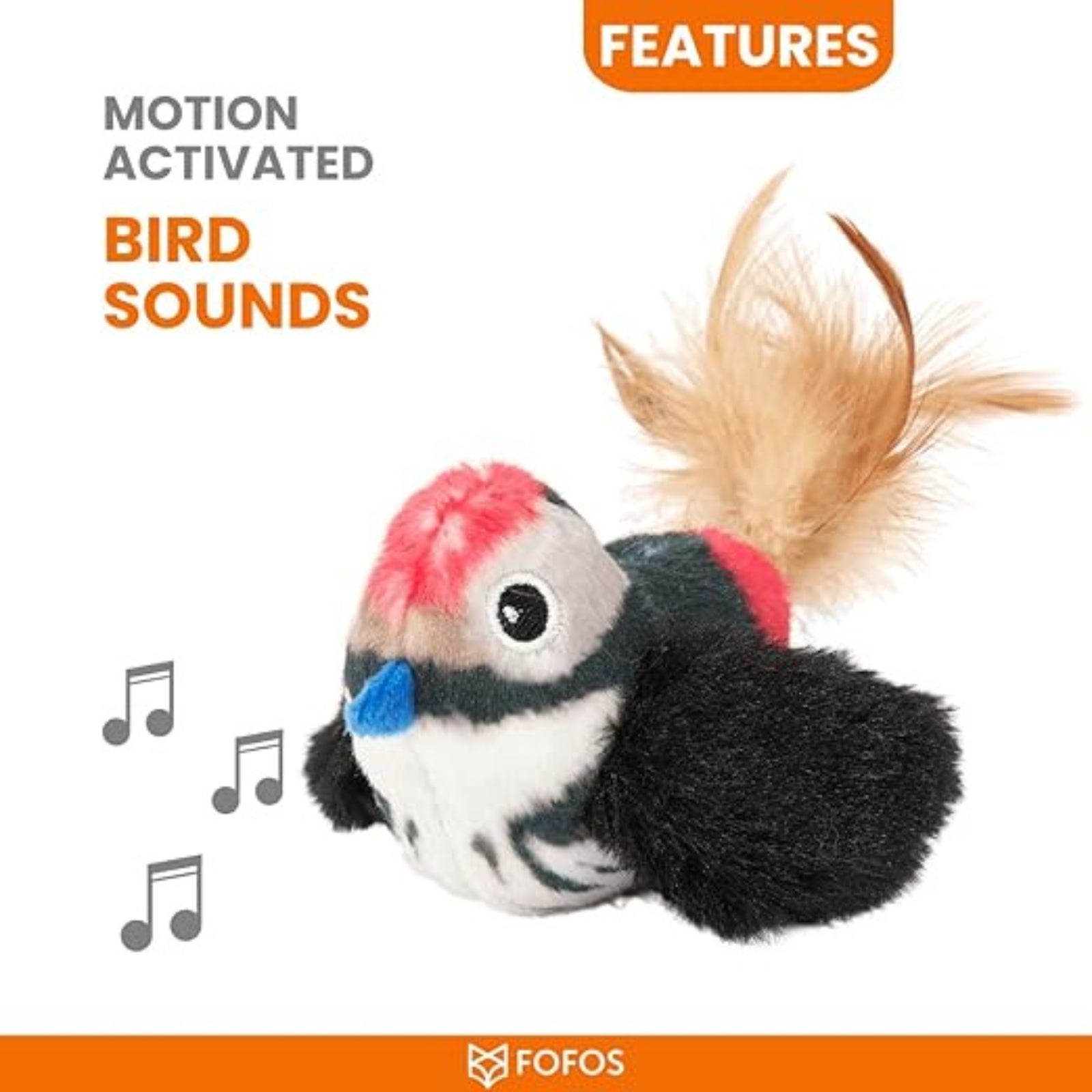 Fofos Black Bird with Catnip Balls Cat Toy- Black product image 3 - Rufftail Pune