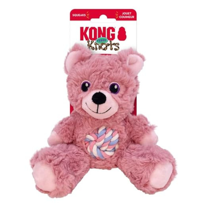 KONG Knots Teddy Bear - Knotted Rope Tummy & Tail Soft Plush & Squeaky Dog Toy (Small)