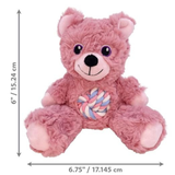KONG Knots Teddy Bear - Knotted Rope Tummy & Tail Soft Plush & Squeaky Puppy Dog Toy Pink (Small) - Rufftail