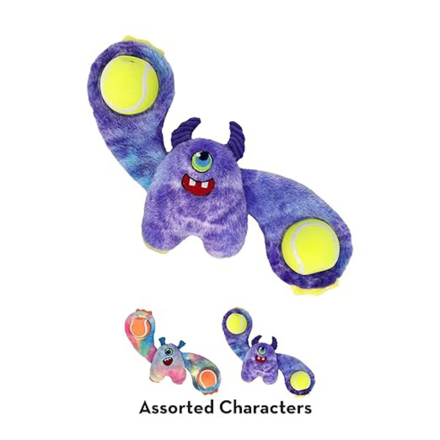 KONG Woozles Monsters Dog Toy, Soft Plush with Half-Ball Arms - Two Squeakers for Engaging Play