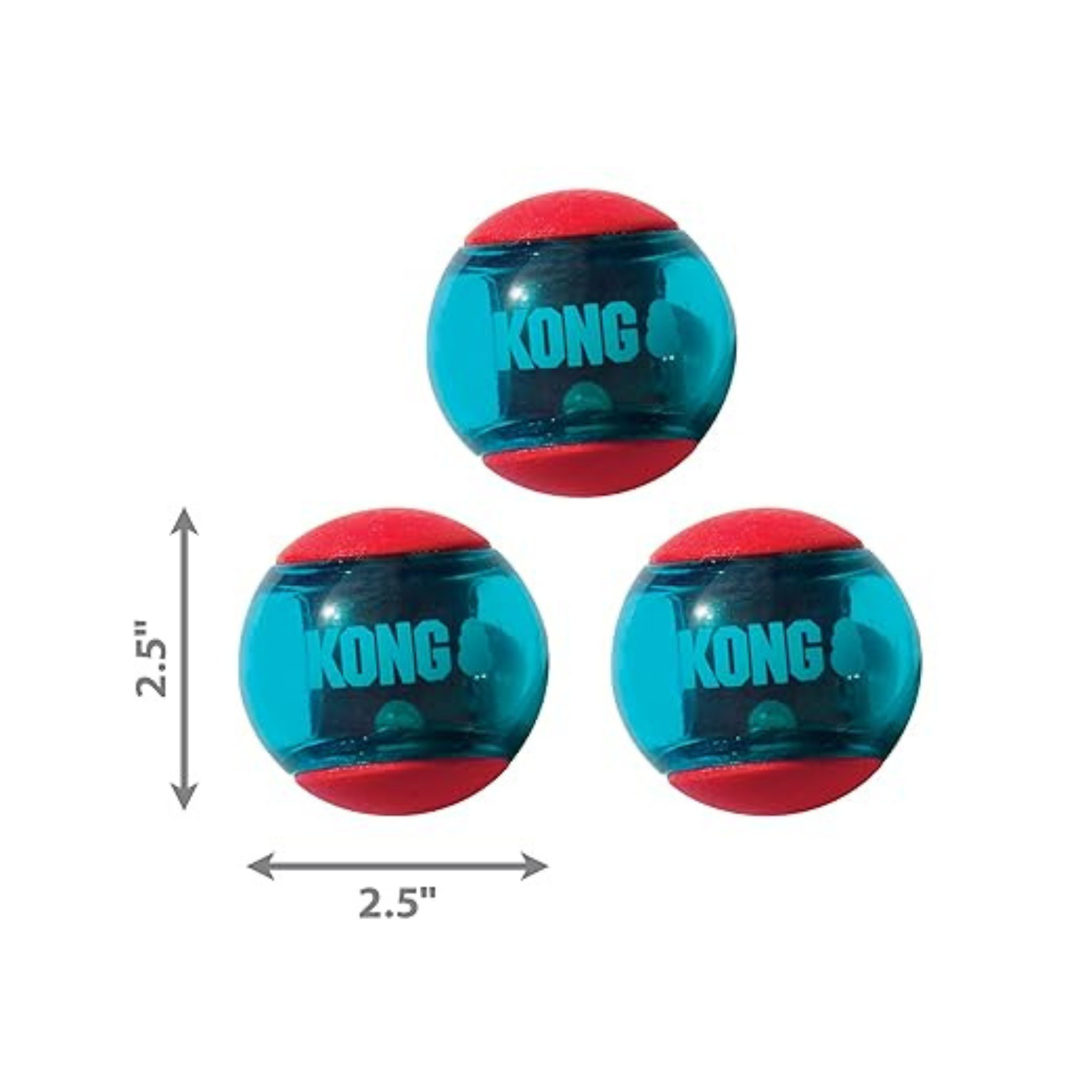 KONG Squeezz Action Ball – Bouncy, Textured & Squeaky Dog Toy - Pack of 3