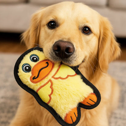 Outward Hound Durablez Tough Plush Squeaky Duck Dog Toy - Yellow XS
