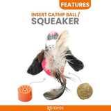 Fofos Black Bird with Catnip Balls Cat Toy- Black product image 4 - Rufftail Pune