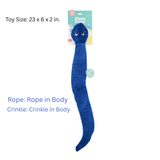 ZippyPaws Rope Reptilez – Snake Blue Dog Toy product image 2 - Rufftail Pune