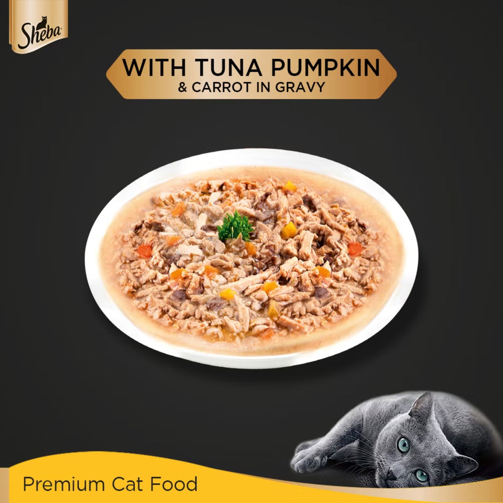 Sheba Rich Premium Tuna Pumpkin & Carrot In Gravy Adult Wet Cat Food - 70 gm Packs - Rufftail
