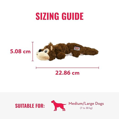 KONG Scrunch Knots Squirrel Dog Toy - Durable, Squeaker (Small/Medium)