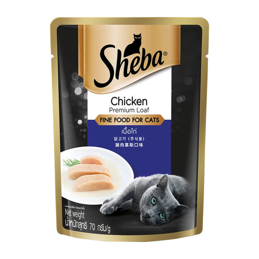 Sheba Rich Chicken Premium Loaf Adult Wet Cat Food (1+ year) - 70 gm Packs