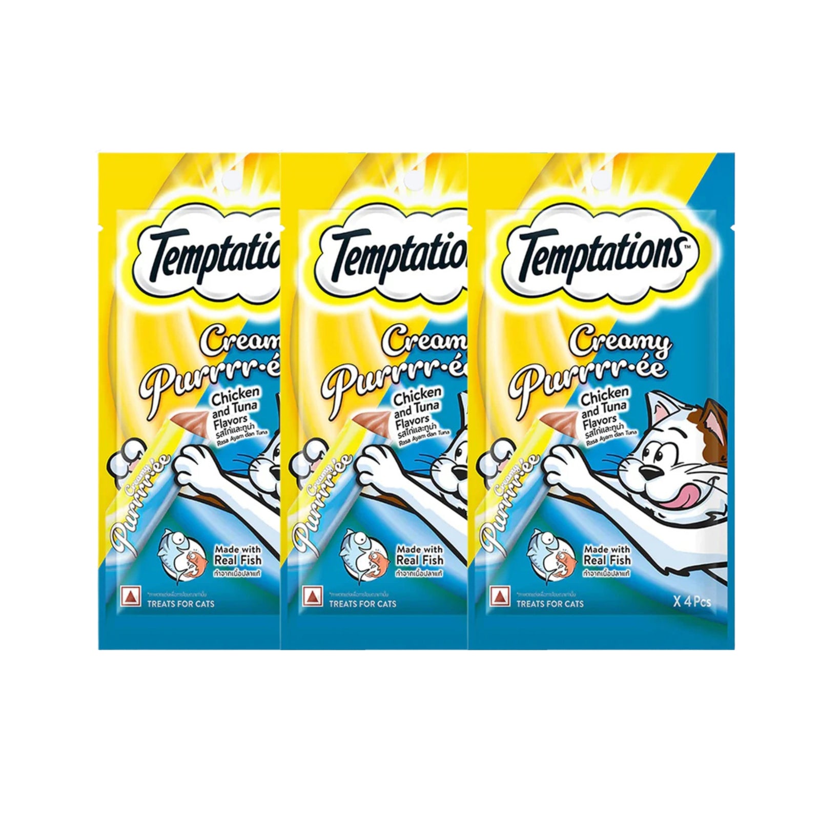 Temptations Creamy Cat Treats - Chicken & Tuna Flavour (12g x 4) - Rufftail
