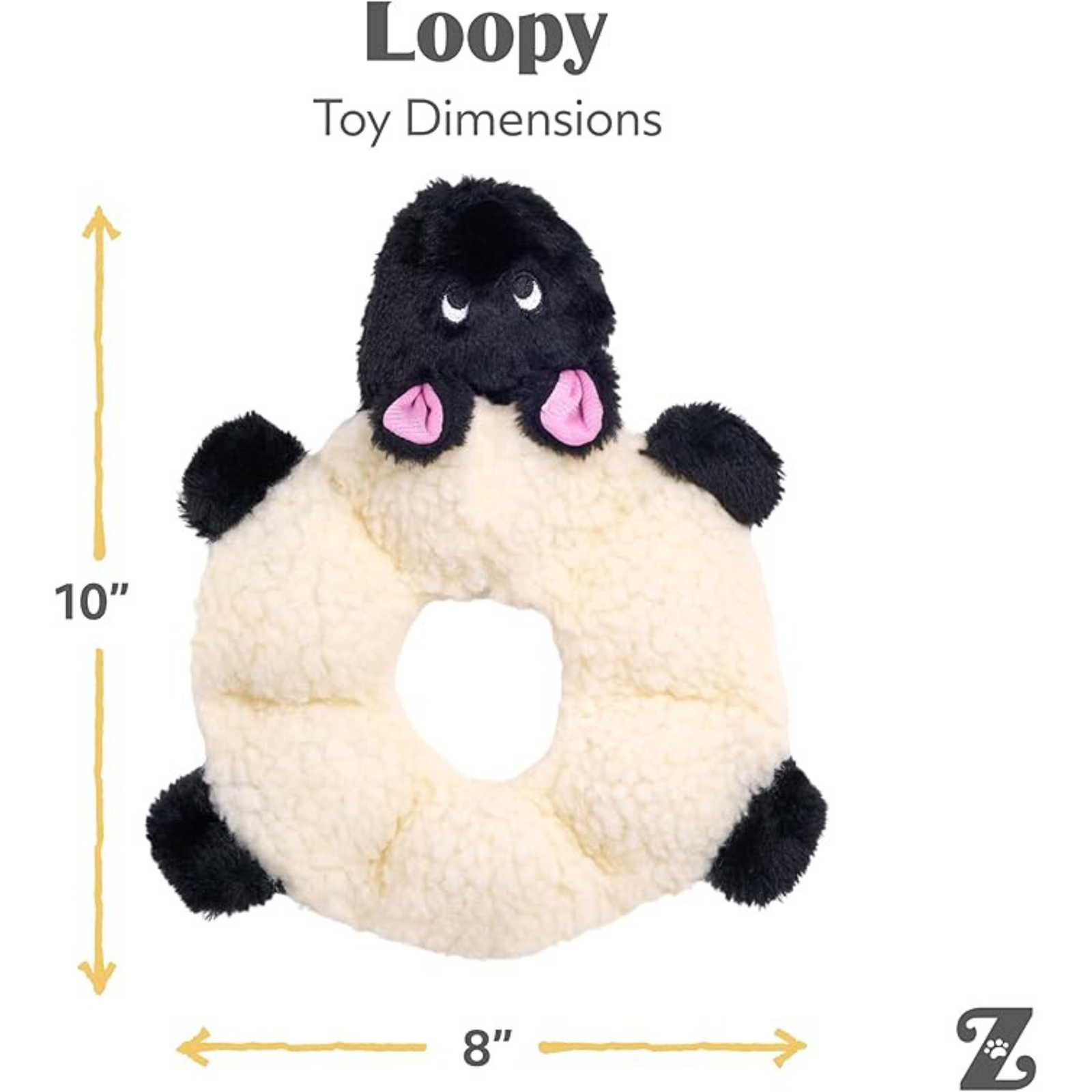 Zippy Paws Loopy – Sheep 7 round squeakers Dog Toy product image 4 - Rufftail Pune