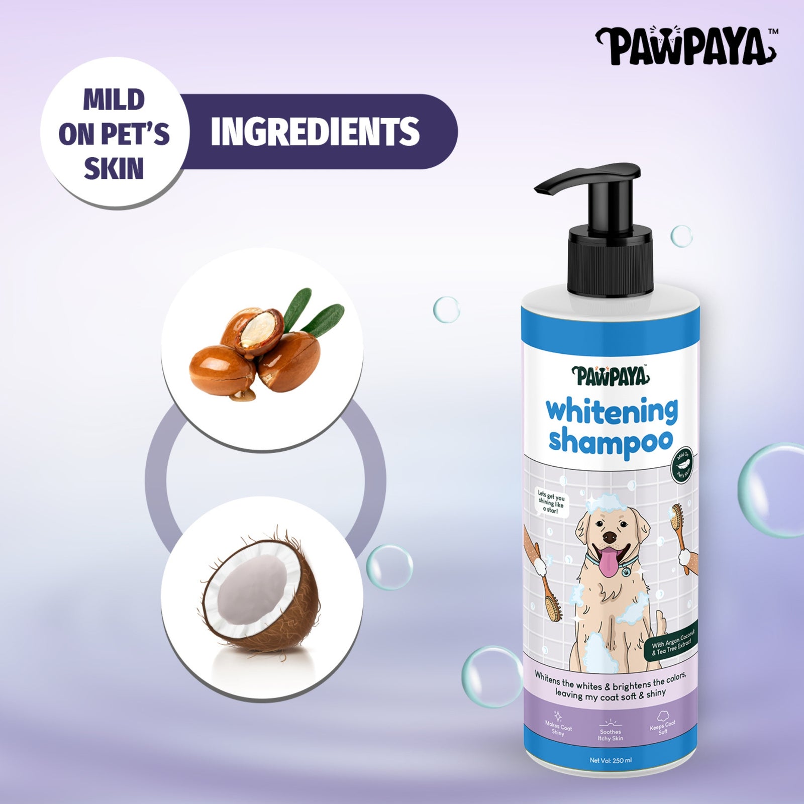 Pawpaya Whitening Coat Dog Shampoo - 250 ml - Rufftail