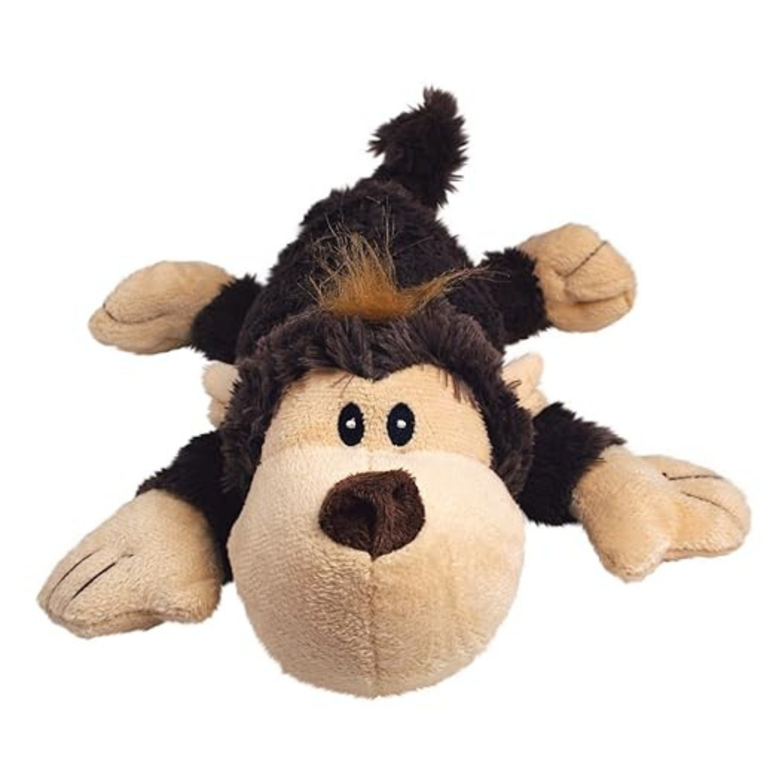 KONG Cozie Funky Monkey Dog Toy -  Interactive Squeaker for Puppies Small Dog Breeds - Rufftail