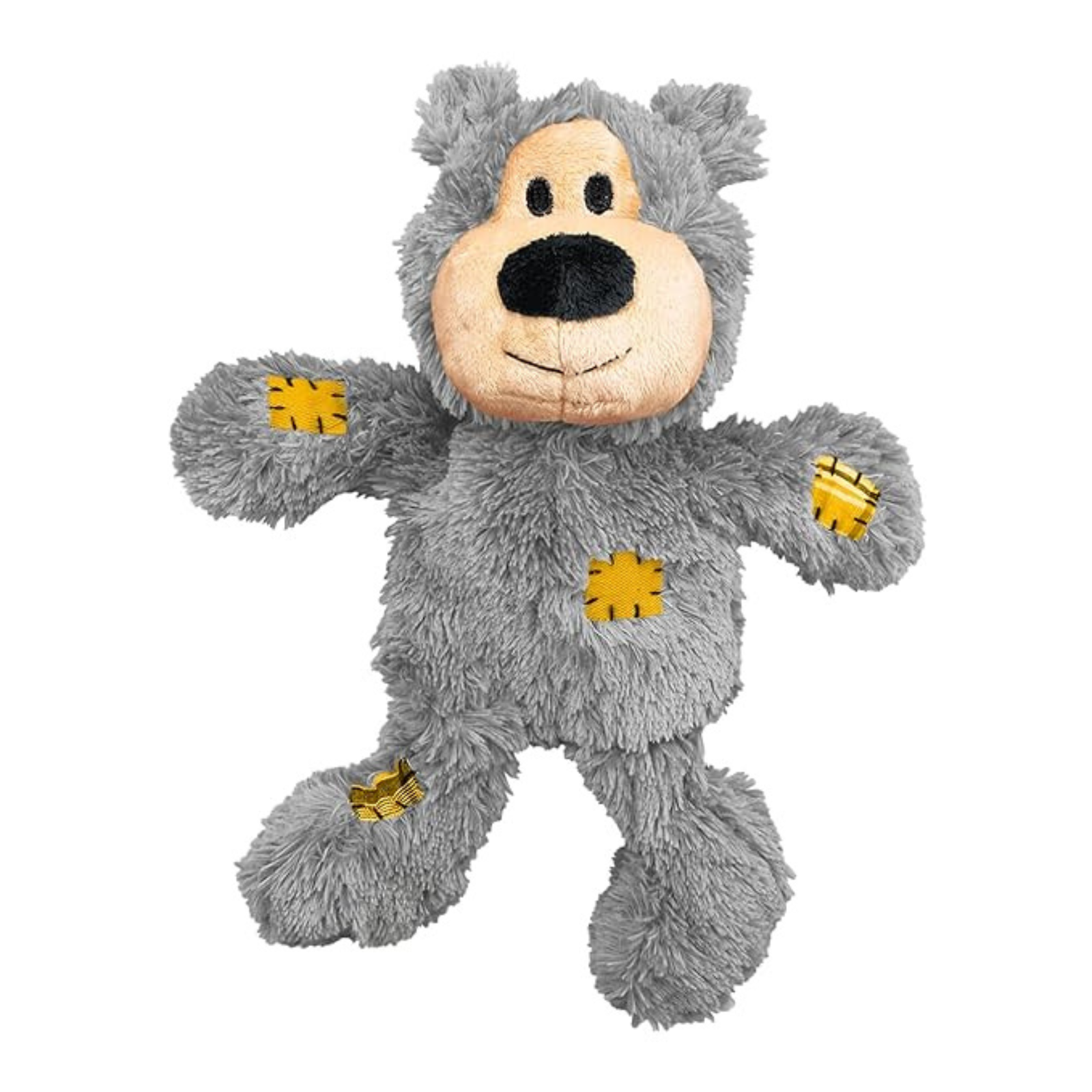 KONG Wild Knots Bear Dog Toy Soft Plush with Internal Rope Skeleton Medium/Large (Grey) - Rufftail
