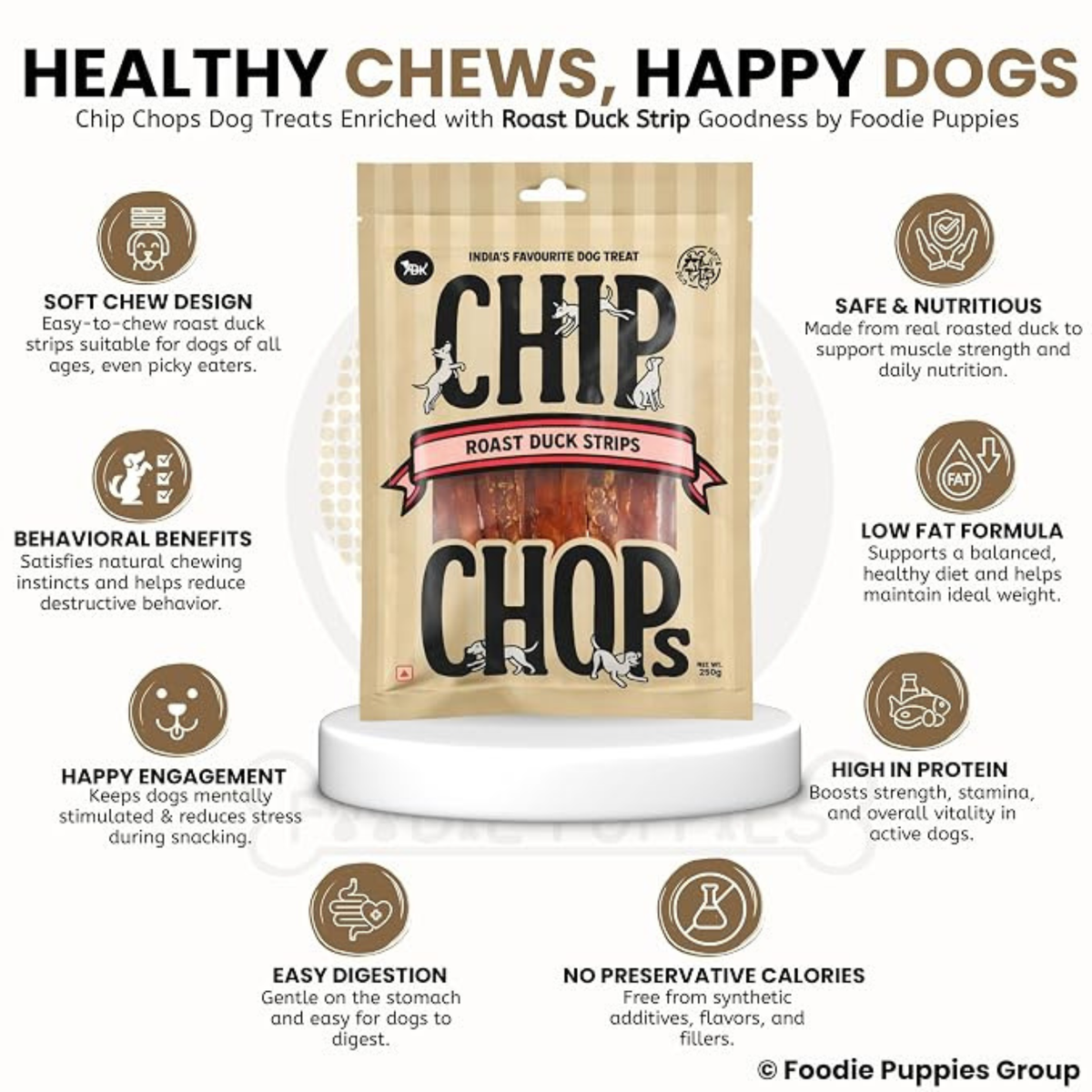 Chip Chops Roast Duck Strips Dog Treats
