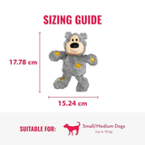 KONG Wild Knots Bear Dog Toy Soft Plush with Internal Rope Skeleton Medium/Large (Grey) - Rufftail