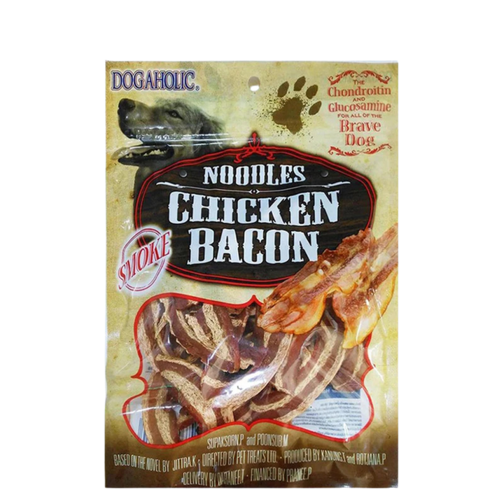 Dogaholic Noodles Chicken Bacon Strips Smoke Flavor Treat For Dog - 130 g