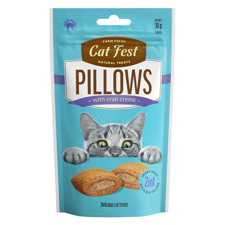 Catfest Pillows with Crab Cream – Healthy Cat Treats for All Breeds - Rufftail Pune