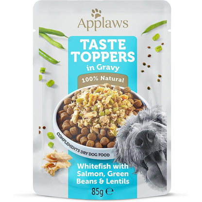 Applaws Wet Dog Food Topper White Fish With Salmon Green Beans & Lentils - 85 gm Pouch - Rufftail