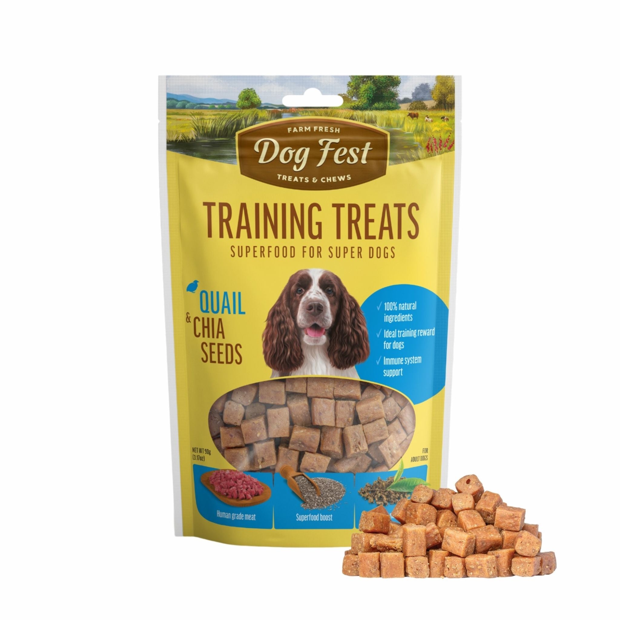 Dogfest Quail & Chia Dog Training Treats - Healthy & Fun Dog Treat - Rufftail