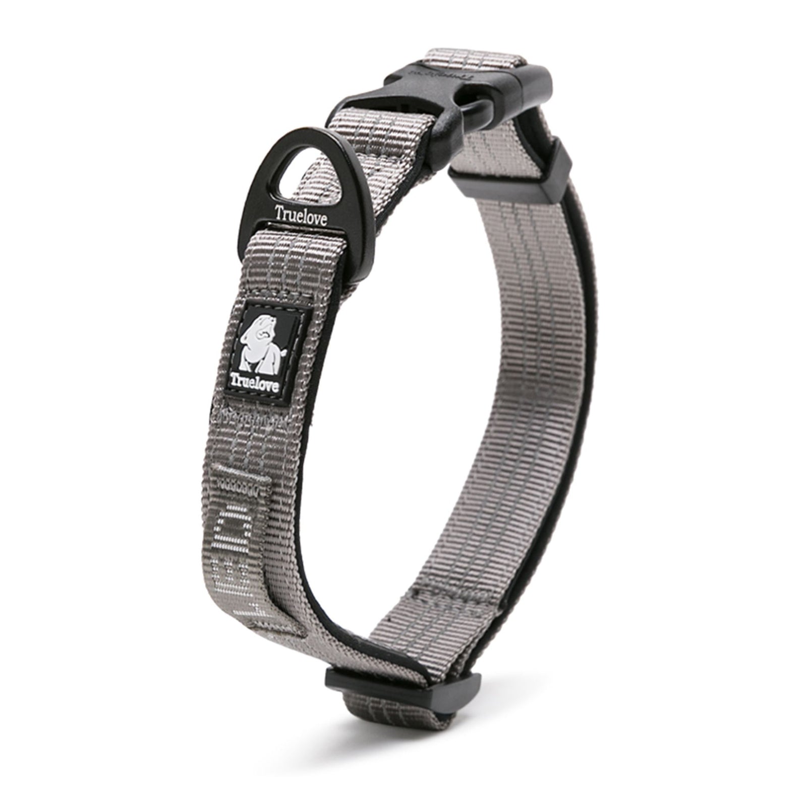 Truelove Padded Dog Collar- Gray - Rufftail Pune