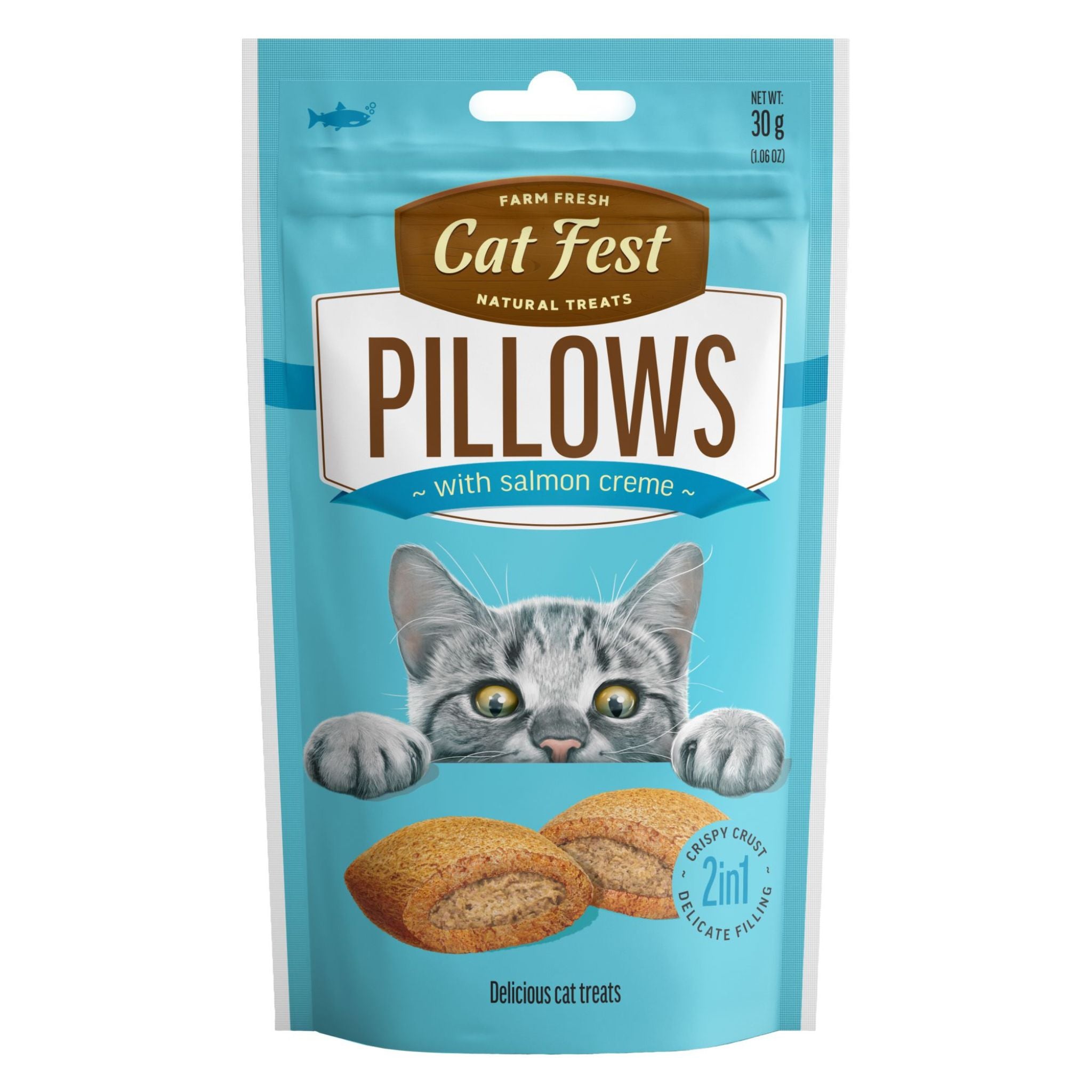 Catfest Pillows with Salmon Cream: Healthy Treats for Cats - Rufftail