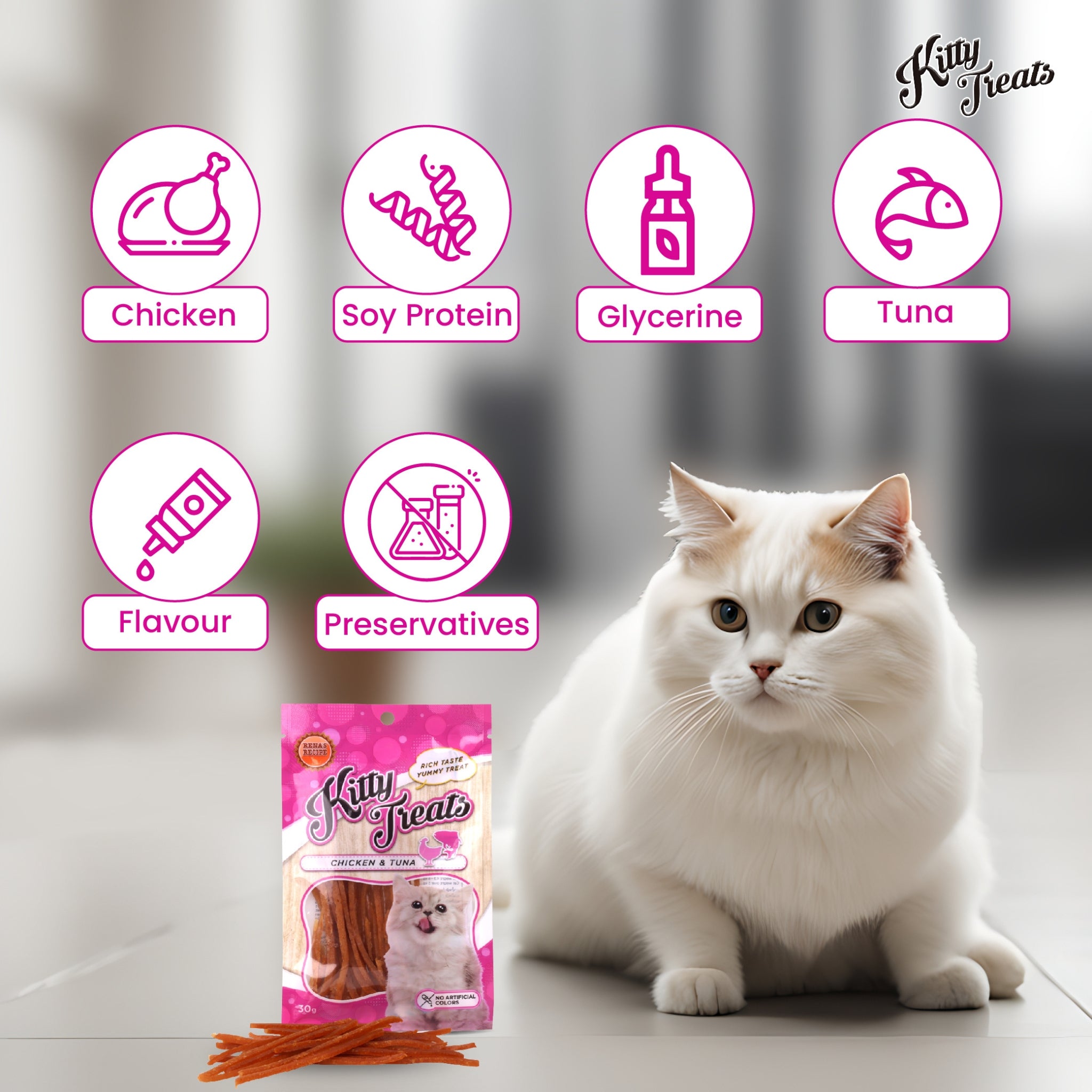 Kitty Treats Soft Chicken and Tuna For Cats - 30g - Rufftail