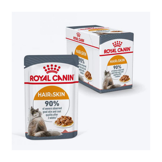 Royal Canin Hair & Skin Care In Gravy Adult Cat Wet Food (12 x 85g) - Rufftail Pune