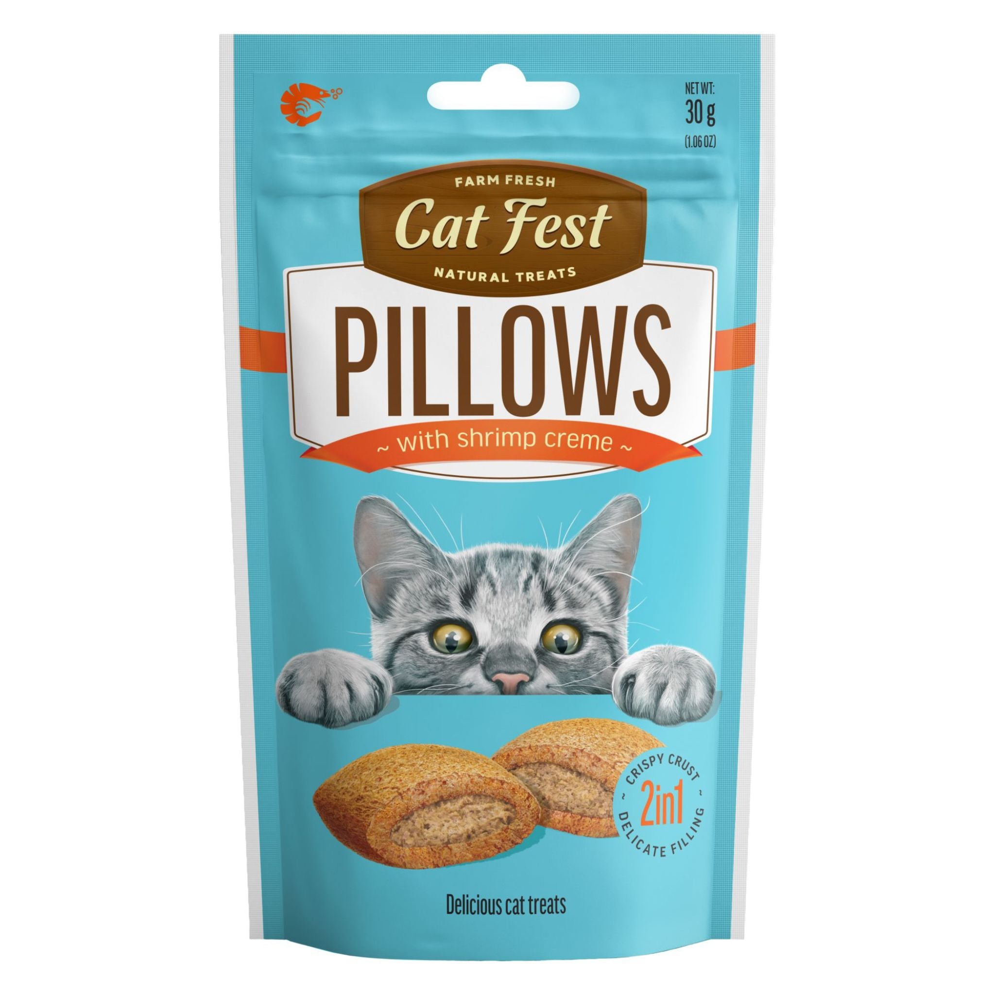 Catfest Pillows with Shrimp Cream - Healthy Cat Treats for All Breeds - Rufftail