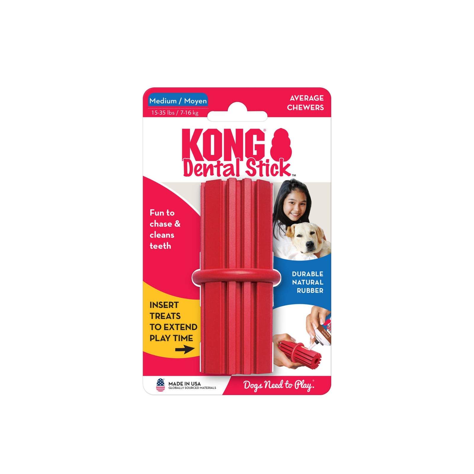 KONG Dental Stick Toy – Durable, Fun & Great for Teeth Cleaning - Rufftail