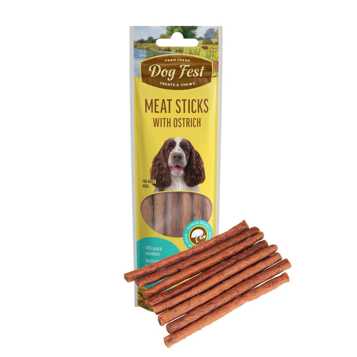 Dogfest Ostrich Meat Sticks – Healthy Dog Treats - Rufftail