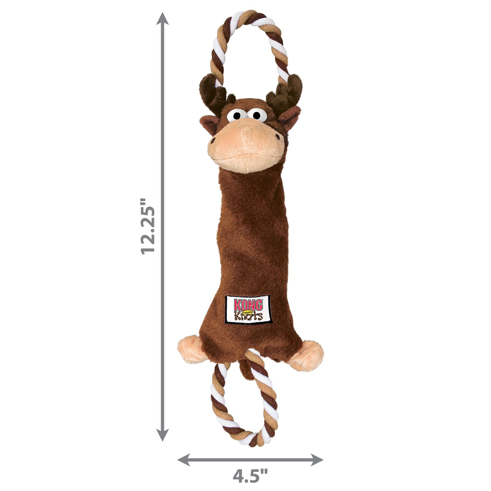 KONG Tugger Knots Moose – Tough & Fun Dog Toy for Tug Play - Rufftail