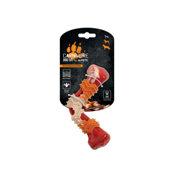 M-Pets CARNIVORE Dog Toy Boomerang Bone - Bacon scent - Rufftail