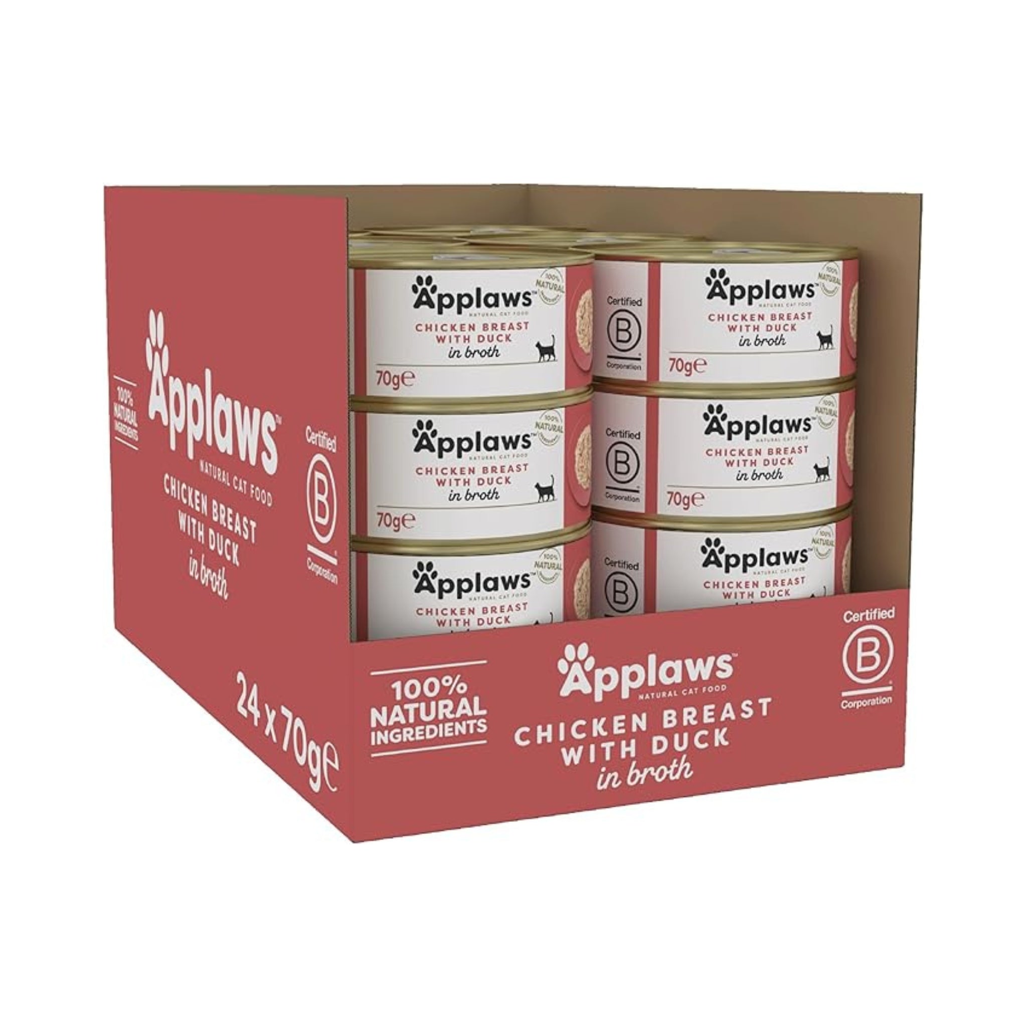 Applaws Chicken Breast with Duck in Broth - Cat Wet Food (24 x 70g) - Rufftail