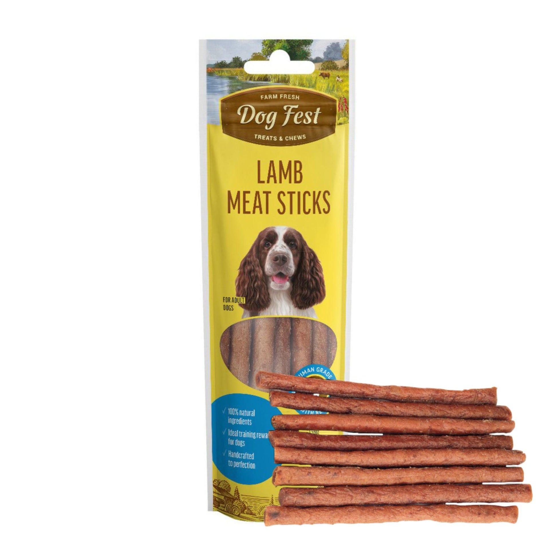 Dogfest Lamb Meat Sticks - High Protein, Natural Dog Meat Treats - Rufftail