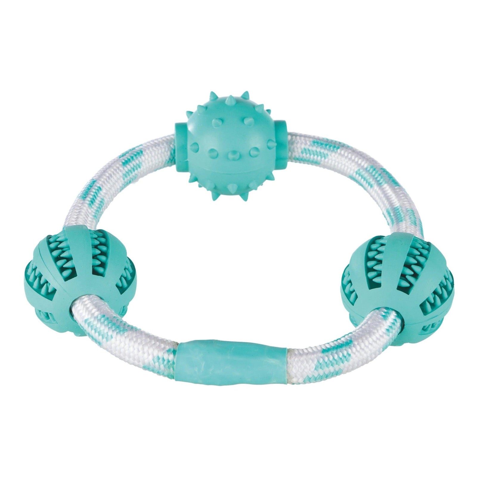 Trixie Dental Fun Playing Rope Ring with Balls For Dogs - Rufftail
