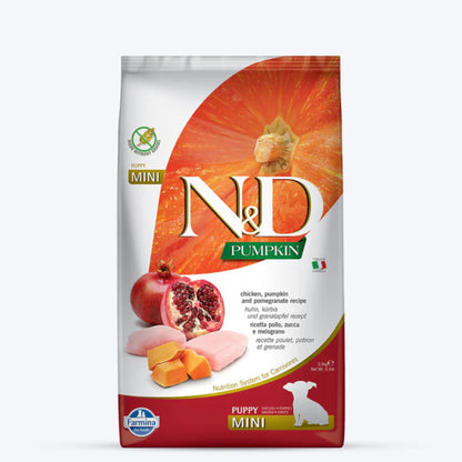 Farmina N&D Pumpkin Chicken & Pomegranate Grain Free Mini Breed Dry Puppy Food - Rufftail