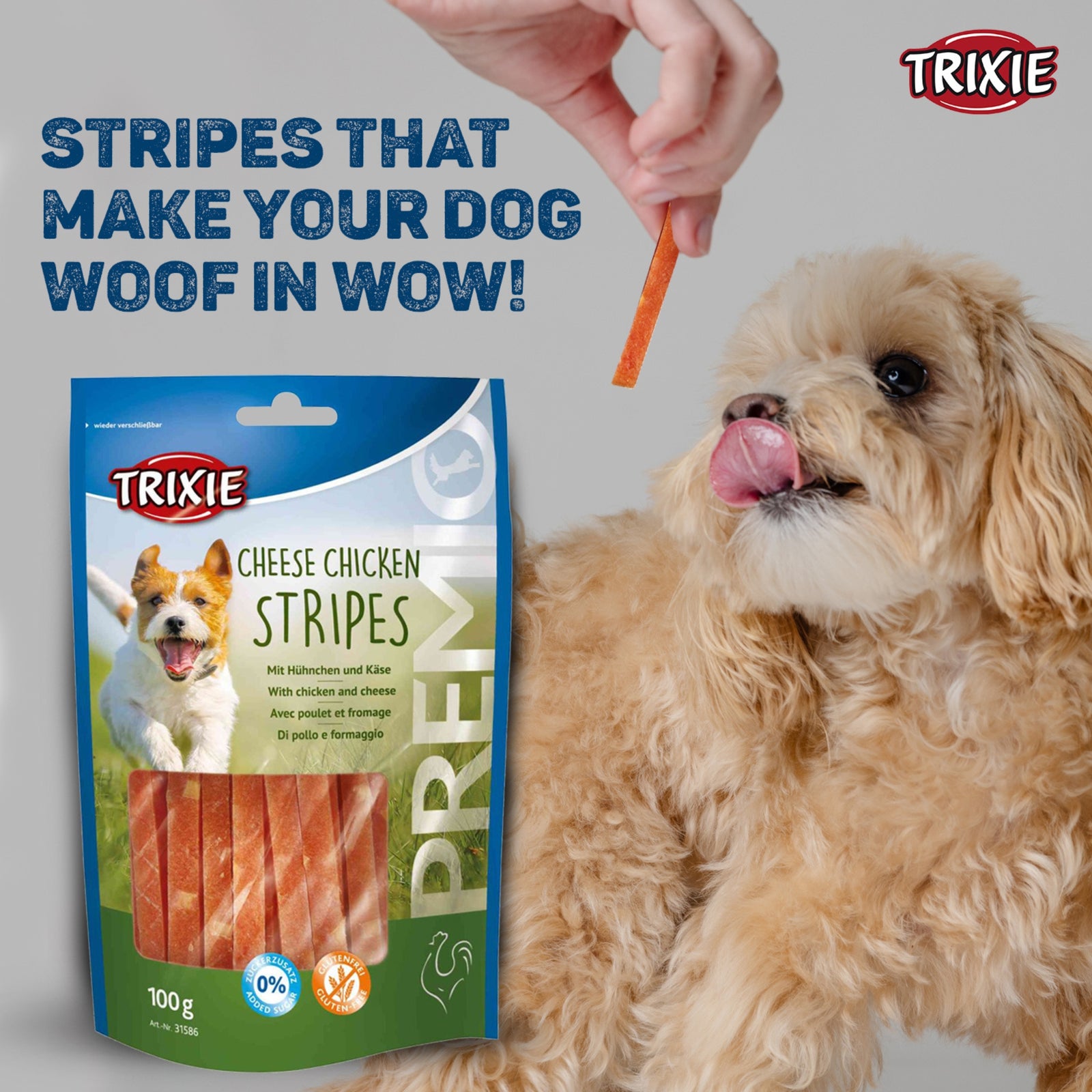 Trixie Dog Treats PREMIO Cheese Chicken Stripes 100g - Rufftail
